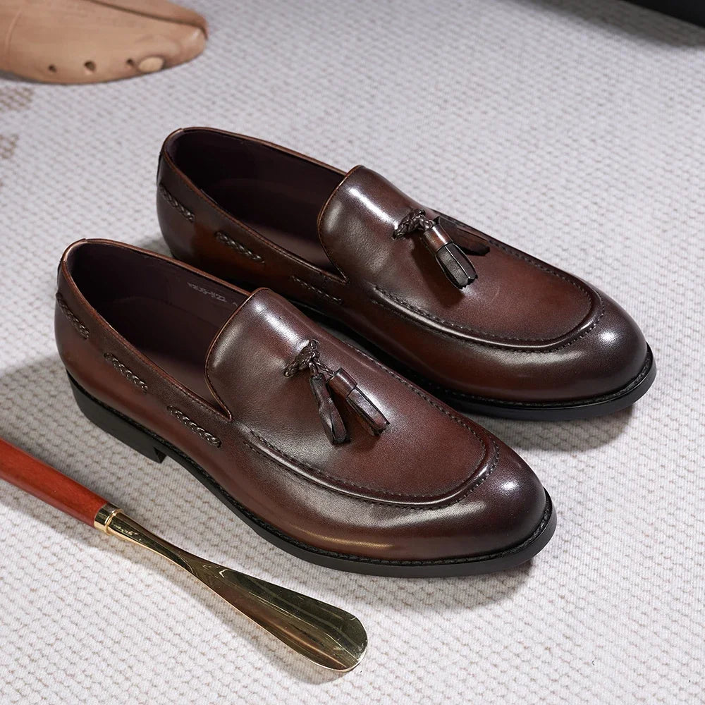 Loafers med tofsar för herr, brun, bild 6