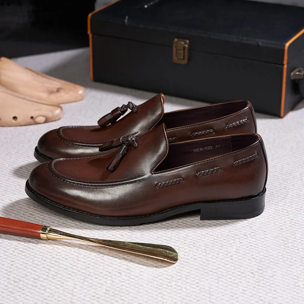 Loafers med tofsar för herr, brun, bild 8