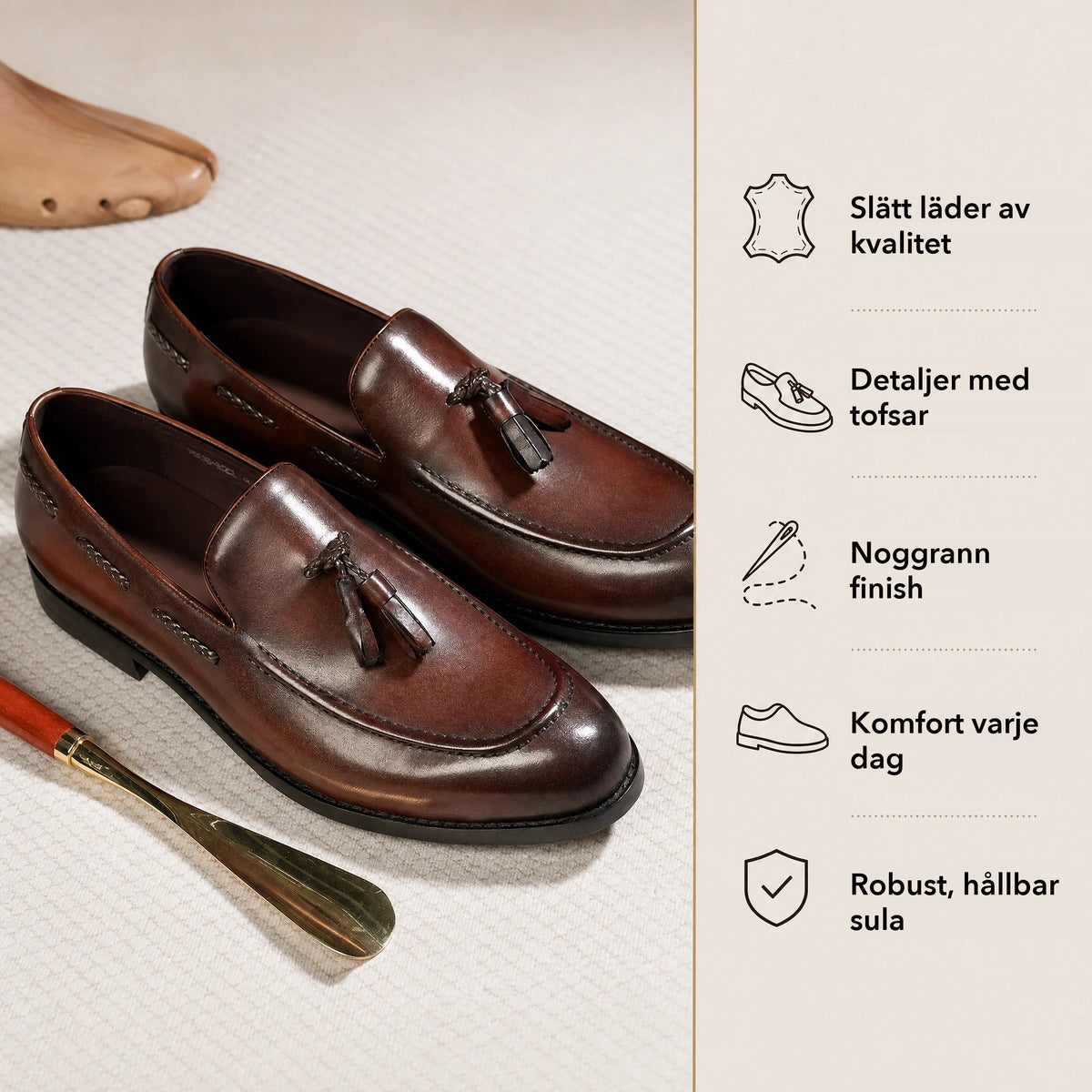Loafers med tofsar för herr, svart, bild 5