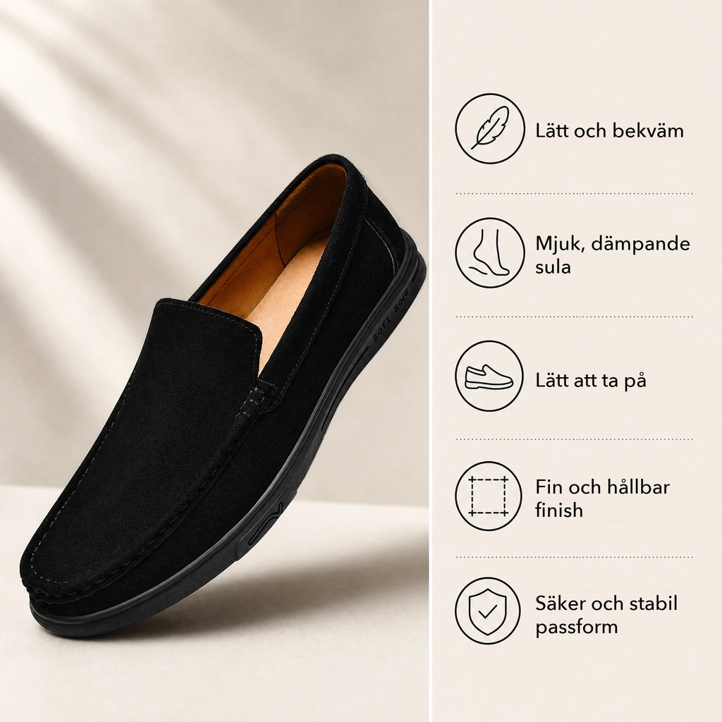 Herrloafers med räfflad sula, camel, bild 4
