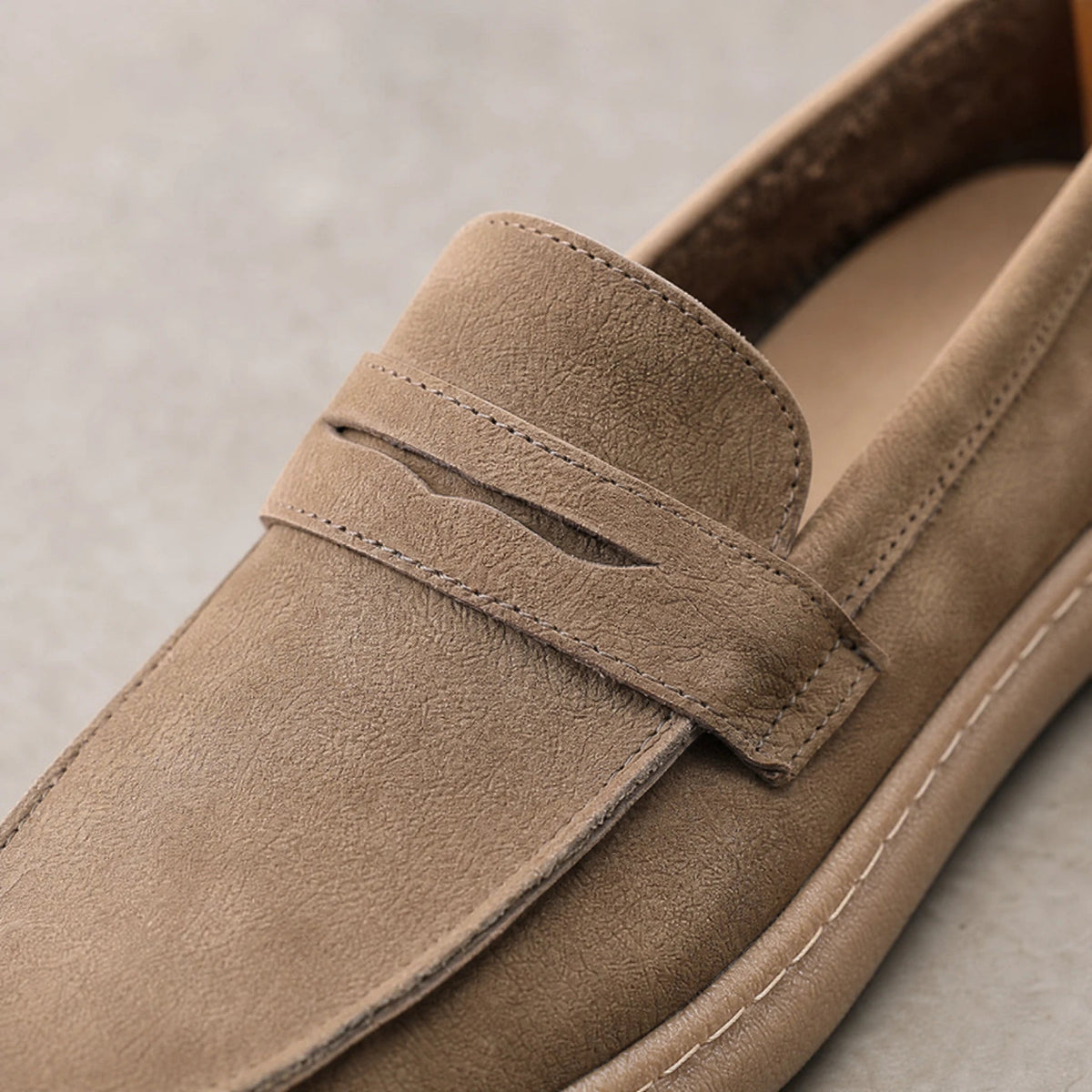 Loafers med rem för herr och tjock sula, brun