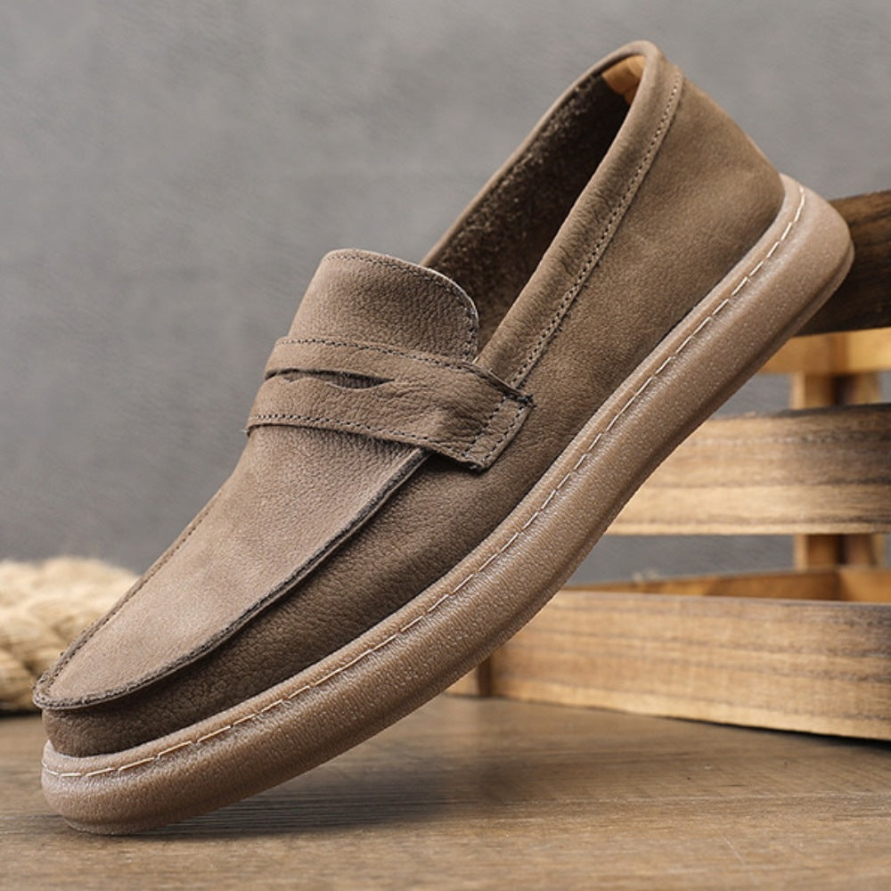 Loafers med rem för herr och tjock sula, taupe