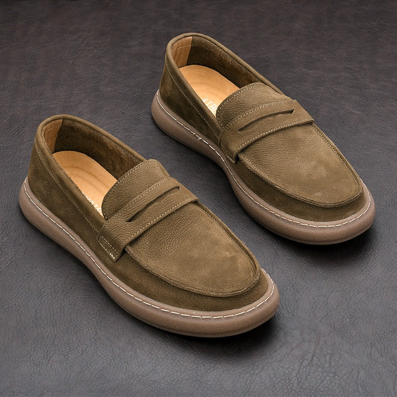Loafers med rem för herr och tjock sula, khaki