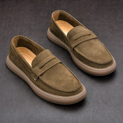 Loafers med rem för herr och tjock sula, Khaki
