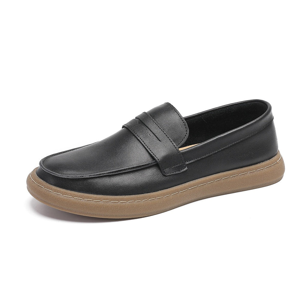 Loafers med rem för herr och tjock sula, svart