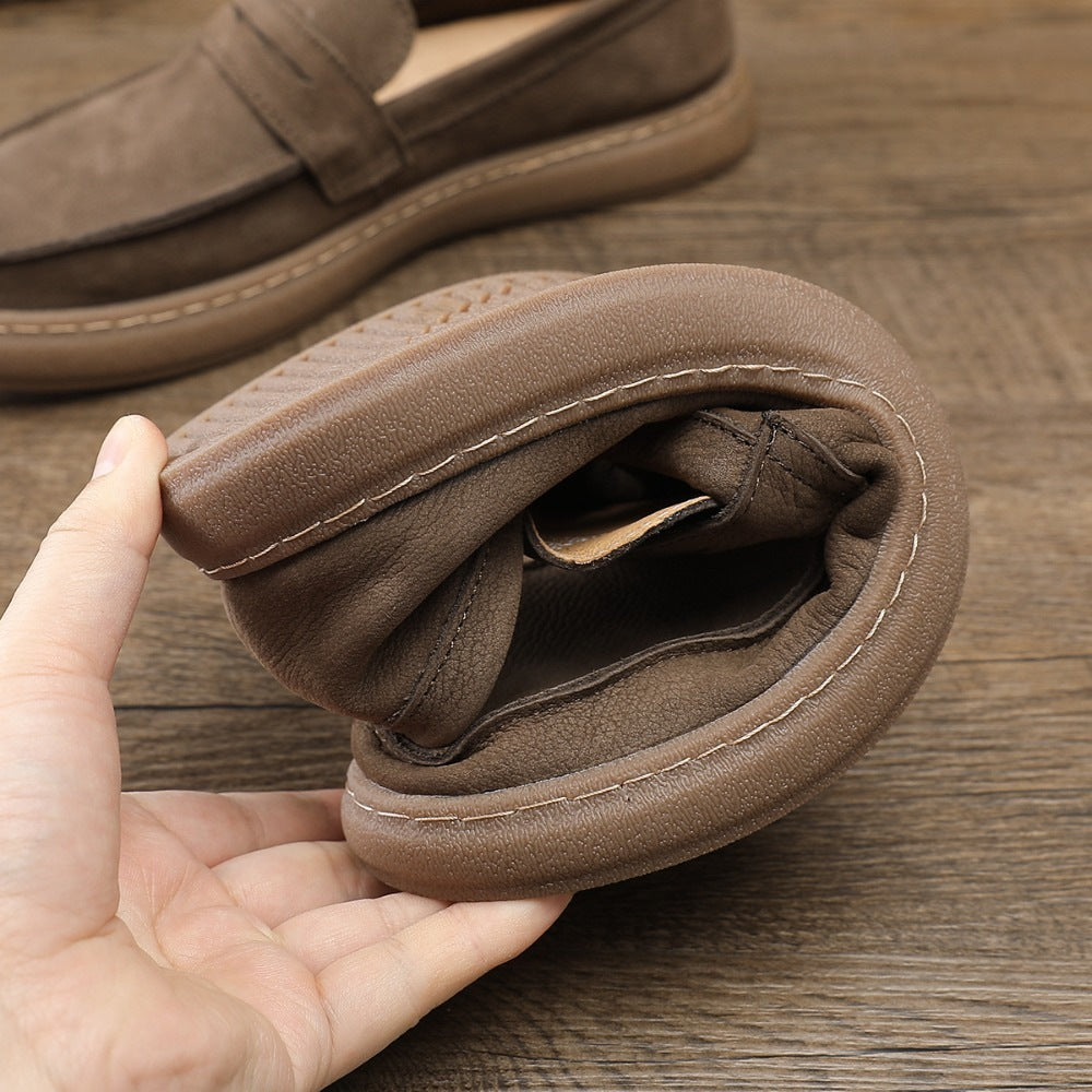 Loafers med rem för herr och tjock sula, taupe