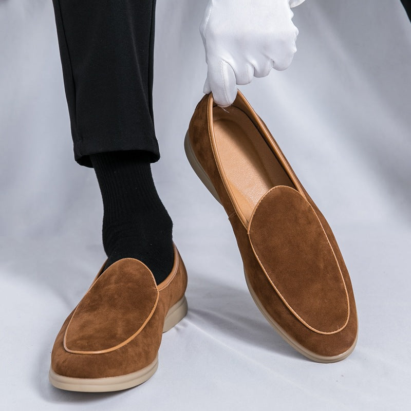 Herrloafers i syntetisk mocka, beige, bild 10