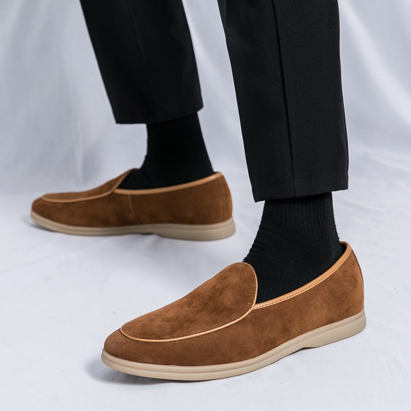 Herrloafers i syntetisk mocka, camel, bild 11