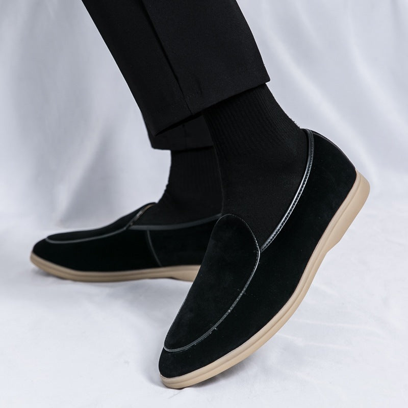 Herrloafers i syntetisk mocka, svart, bild 12
