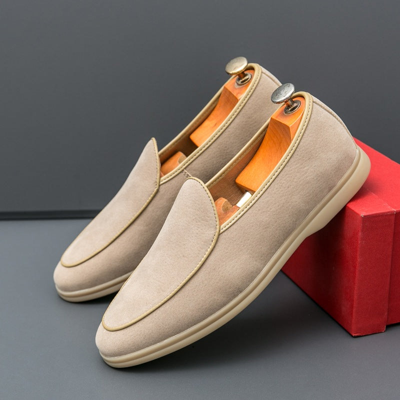 Herrloafers i syntetisk mocka, beige, bild 6