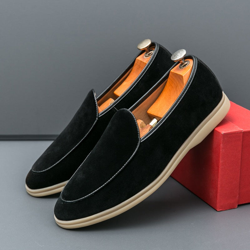 Herrloafers i syntetisk mocka, svart, bild 8