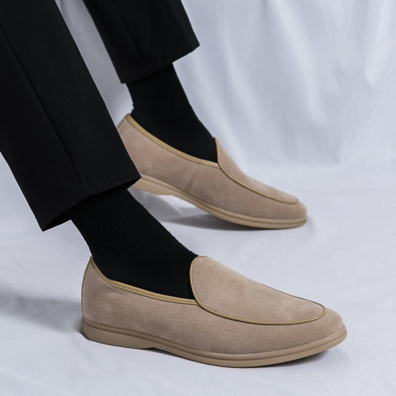 Herrloafers i syntetisk mocka, gräddvit, bild 9