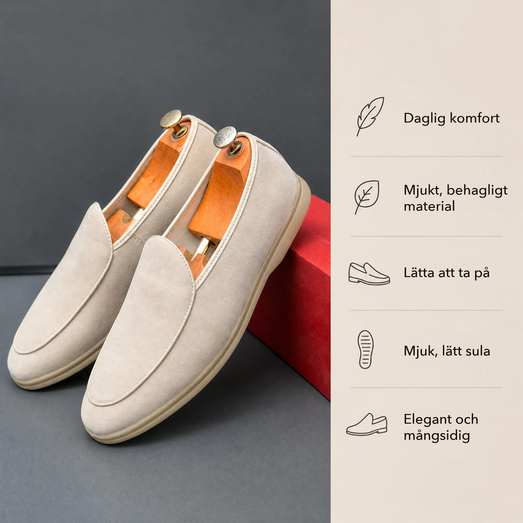 Herrloafers i syntetisk mocka, svart