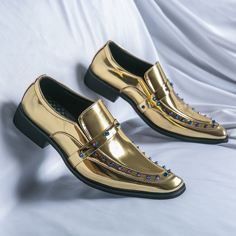 Glänsande gyllene loafers för herr, bild 2 av 3