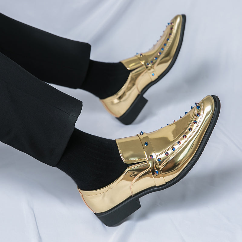 Glänsande gyllene loafers för herr, bild 3 av 3