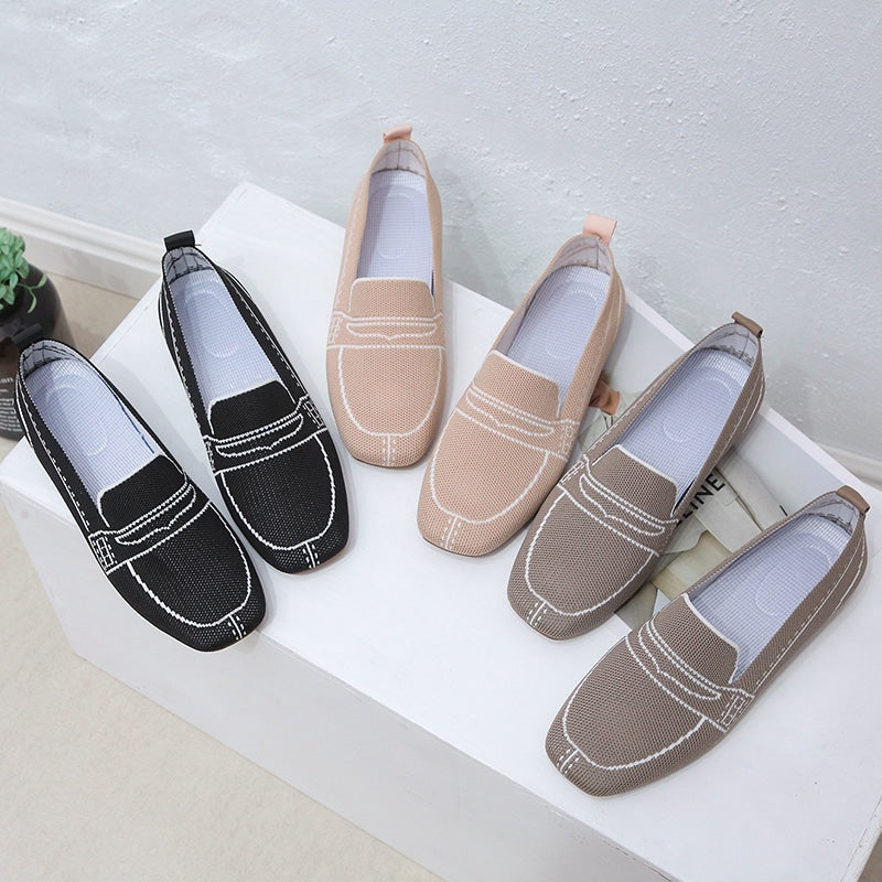 Mjuka loafers i mesh med sömdekor, bild 2 av 13