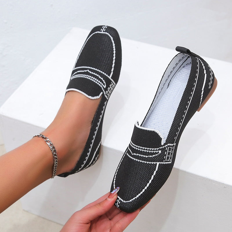 Mjuka loafers i mesh med sömdekor, bild 3 av 13