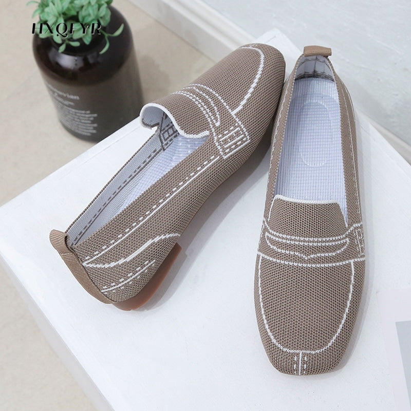 Mjuka loafers i mesh med sömdekor, bild 4 av 13