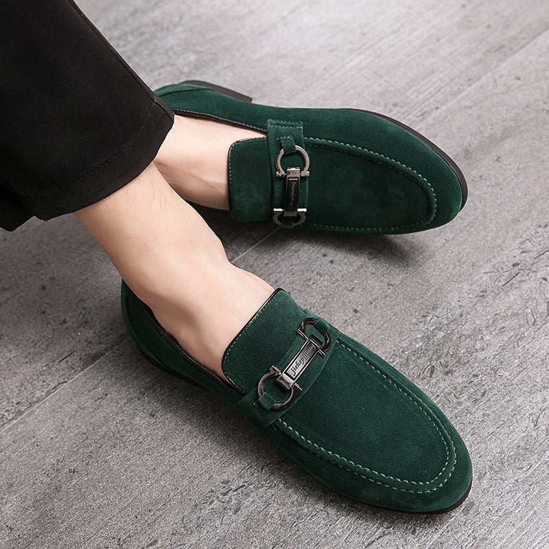 Mocka loafers med dekorativ kedja för herrar, bild 2 av 8