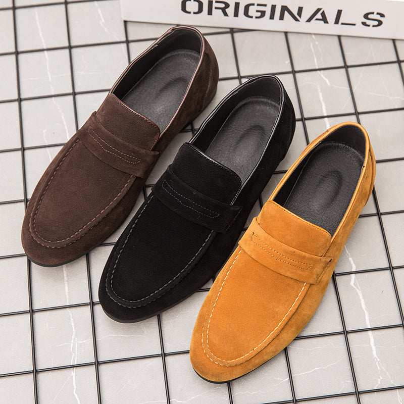 Loafers i mocka med fyrkantig klack för män, bild 5 av 7