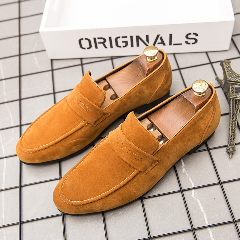 Loafers i mocka med fyrkantig klack för män, bild 6 av 7