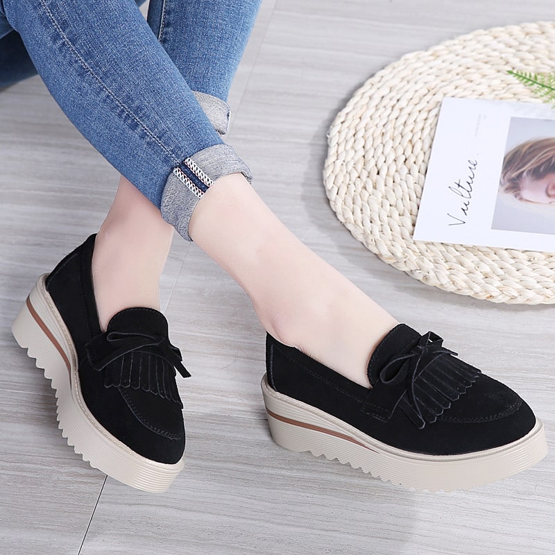 Mocka loafers med kilklack, bild 6 av 12