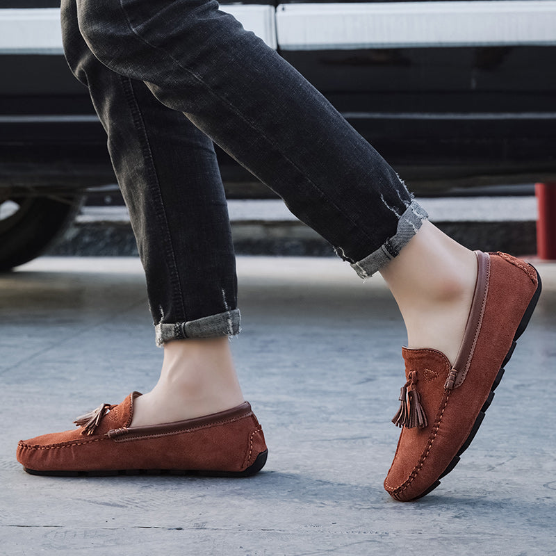 Andningsbara loafers i äkta mocka för herrar, bild 3 av 9