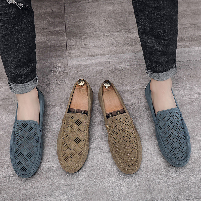 Loafers i syntetiskt mocka med originell design för herrar, bild 5 av 7