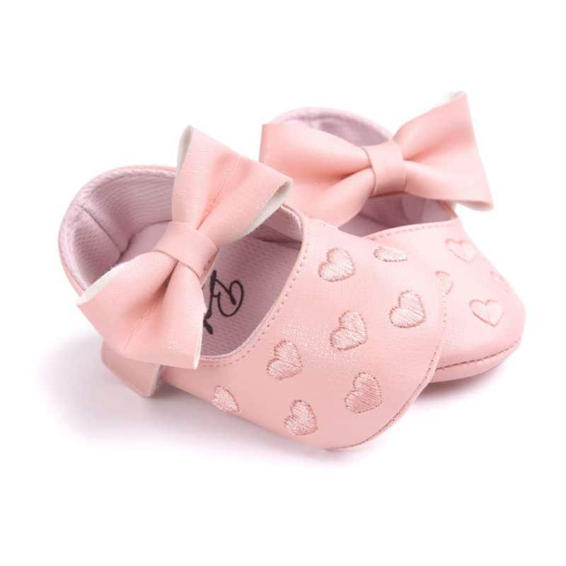 Loafers för babyflickor med hjärtmönster, bild 3 av 14