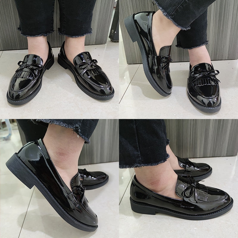 Loafers i syntetläder med rosett för kvinnor, bild 4 av 7