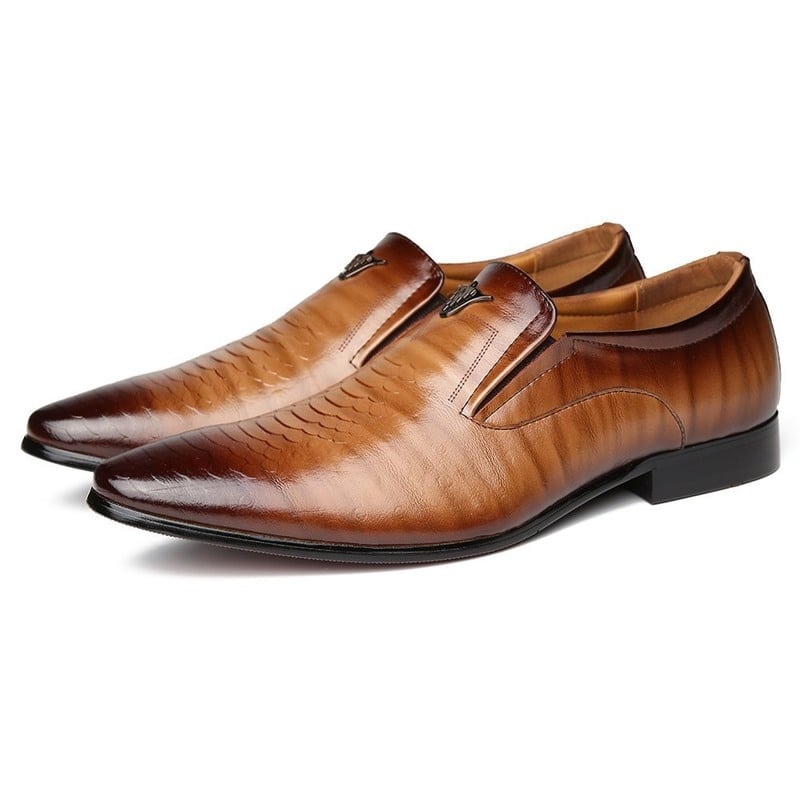 Loafers för herrar med ormskinn lackläder-effekt, bild 2 av 7