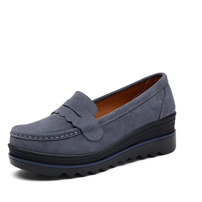 Loafers med platåsula i mockaeffekt för dam, bild 5 av 9