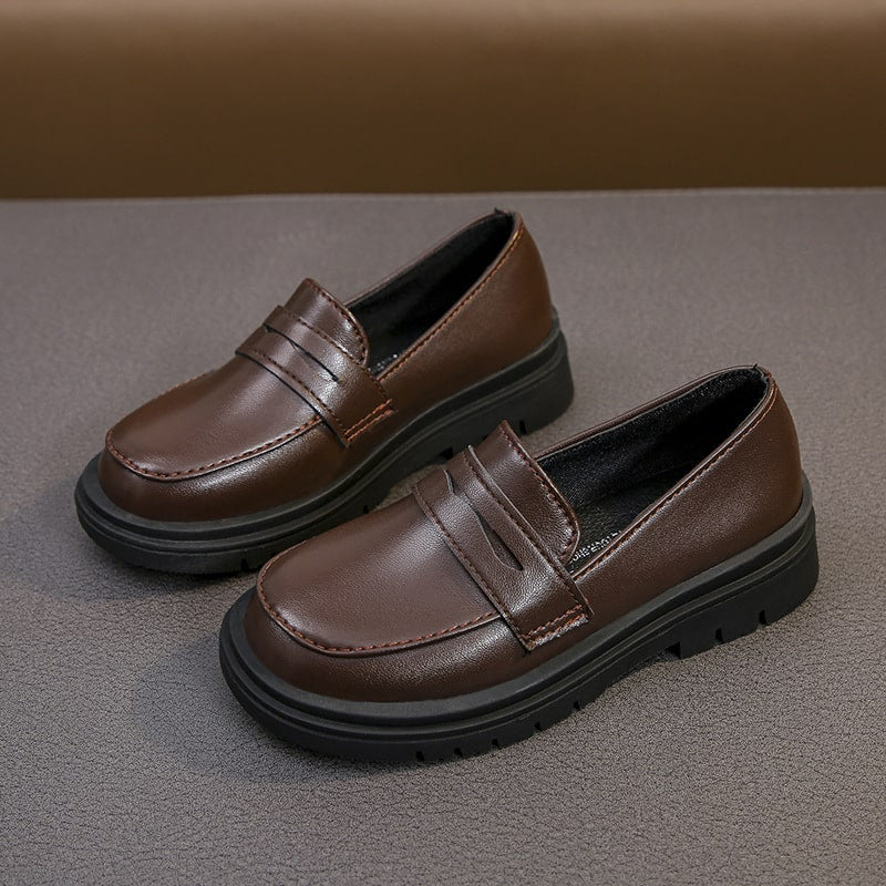 Bruna loafers med tjock sula för pojkar