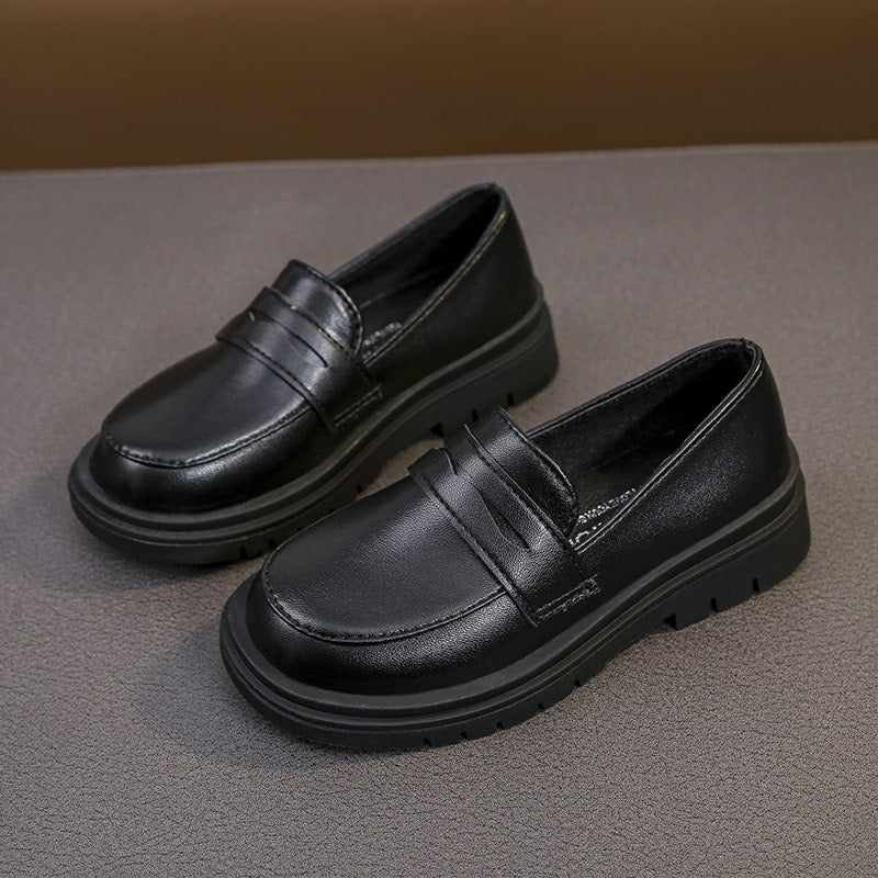Svarta loafers med tjock sula för pojkar