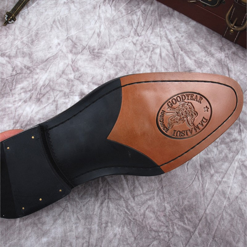 Bruna loafers i äkta läder med tofsar för herrar, bild 6 av 6