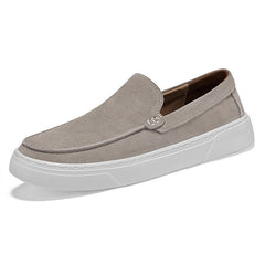 Loafers med tjock sula för herr i mocka, Taupe