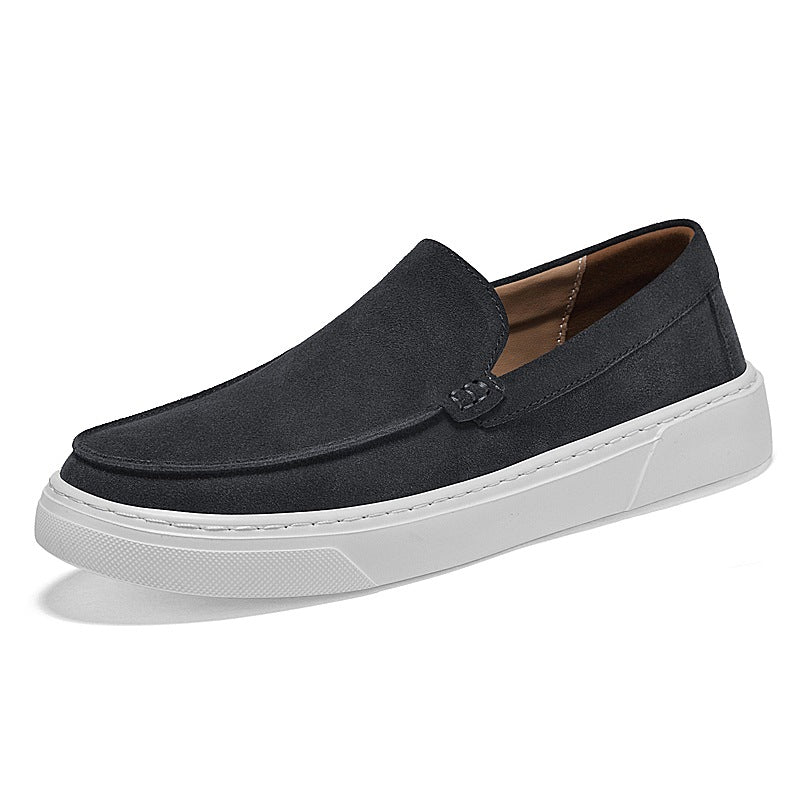 Loafers med tjock sula för herr i mocka, kamel