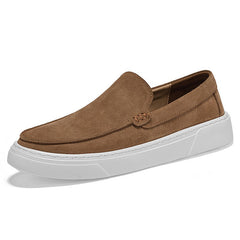 Loafers med tjock sula för herr i mocka, Kamel