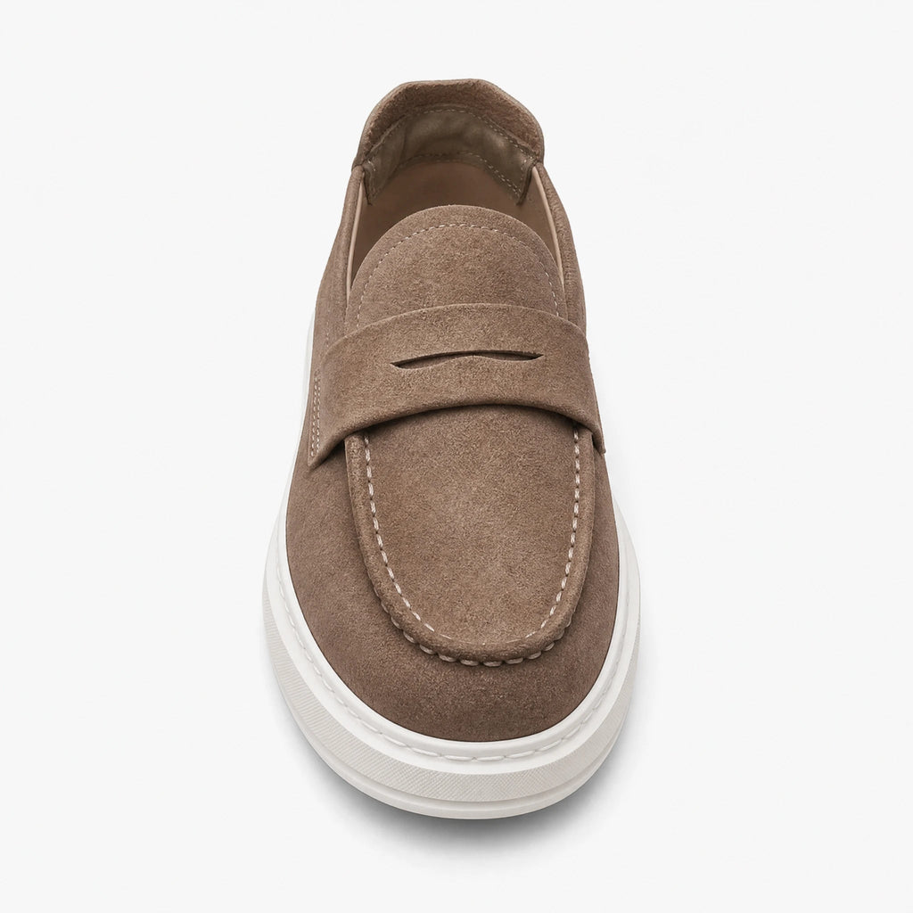 Loafers med tjock sula och slejf, taupe