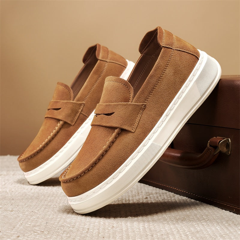 Loafers med tjock sula och slejf, kamel