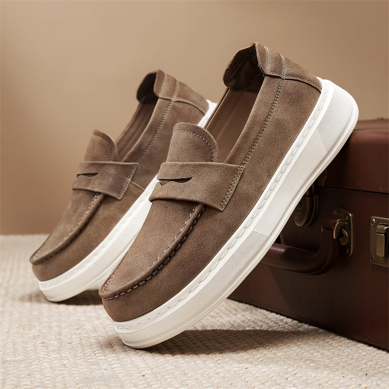 Loafers med tjock sula och slejf, kamel