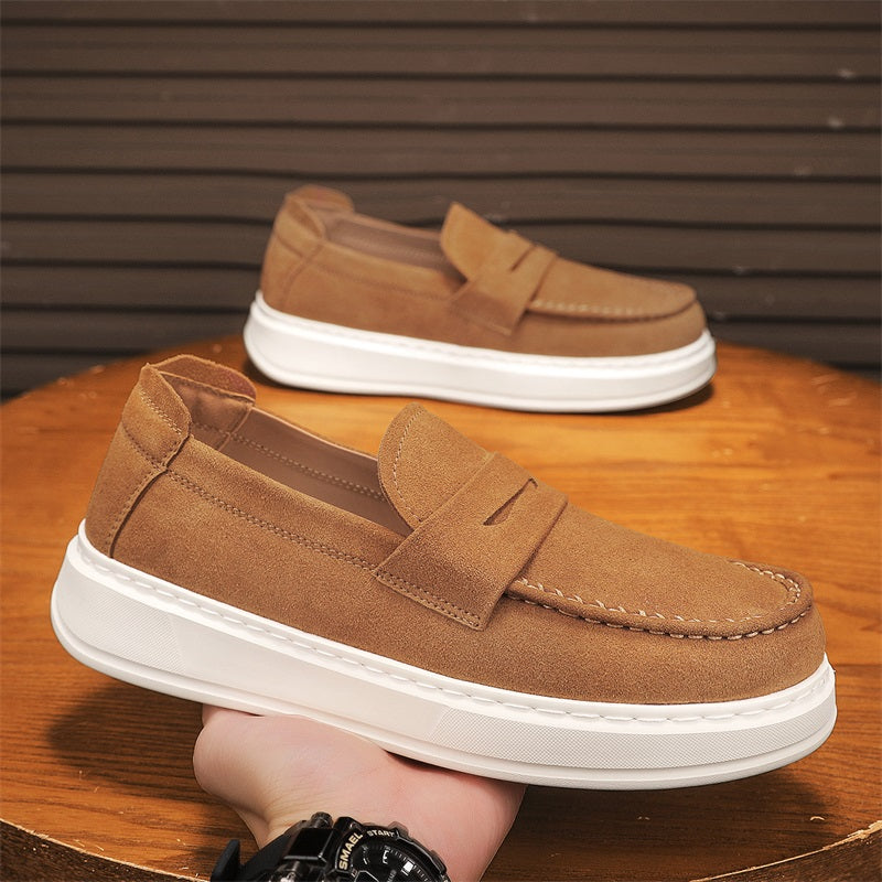 Loafers med tjock sula och slejf, taupe