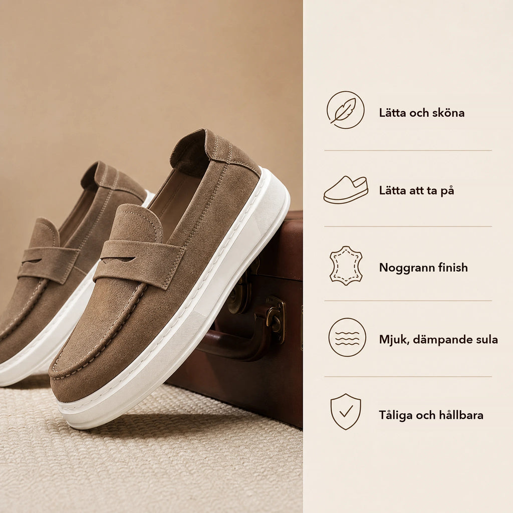 Loafers med tjock sula och slejf, kamel