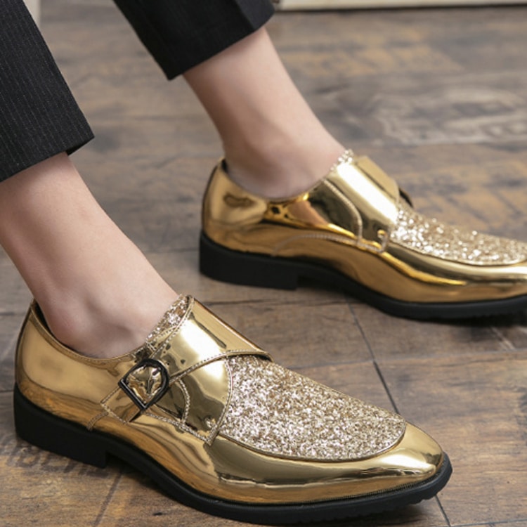 Lackerade lyxloafers med glitter för herrar, bild 5 av 10