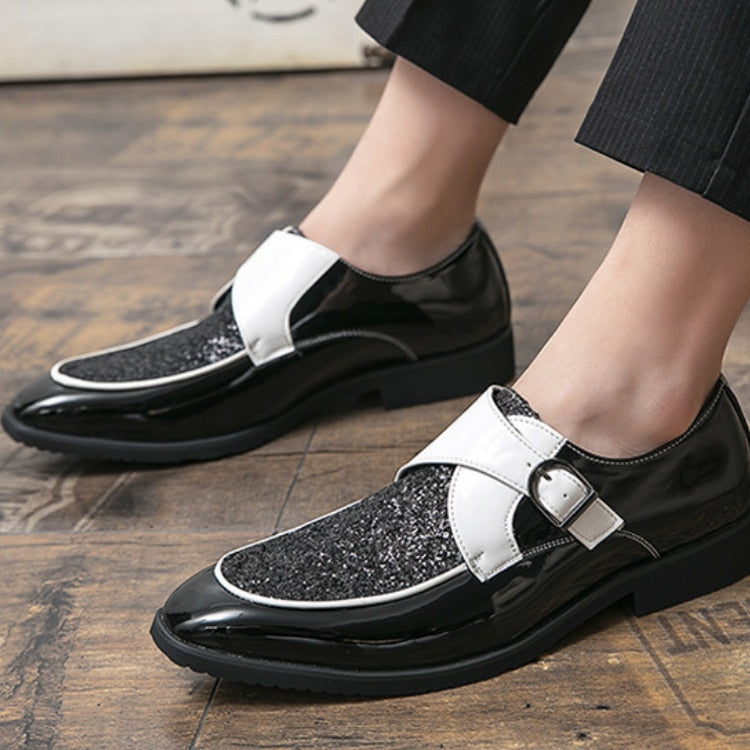 Lackerade lyxloafers med glitter för herrar, bild 3 av 10