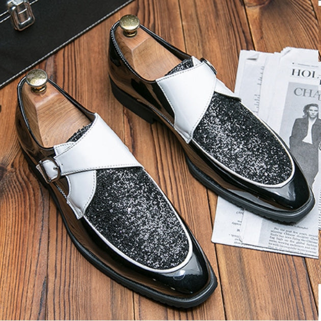 Lackerade lyxloafers med glitter för herrar, bild 4 av 10