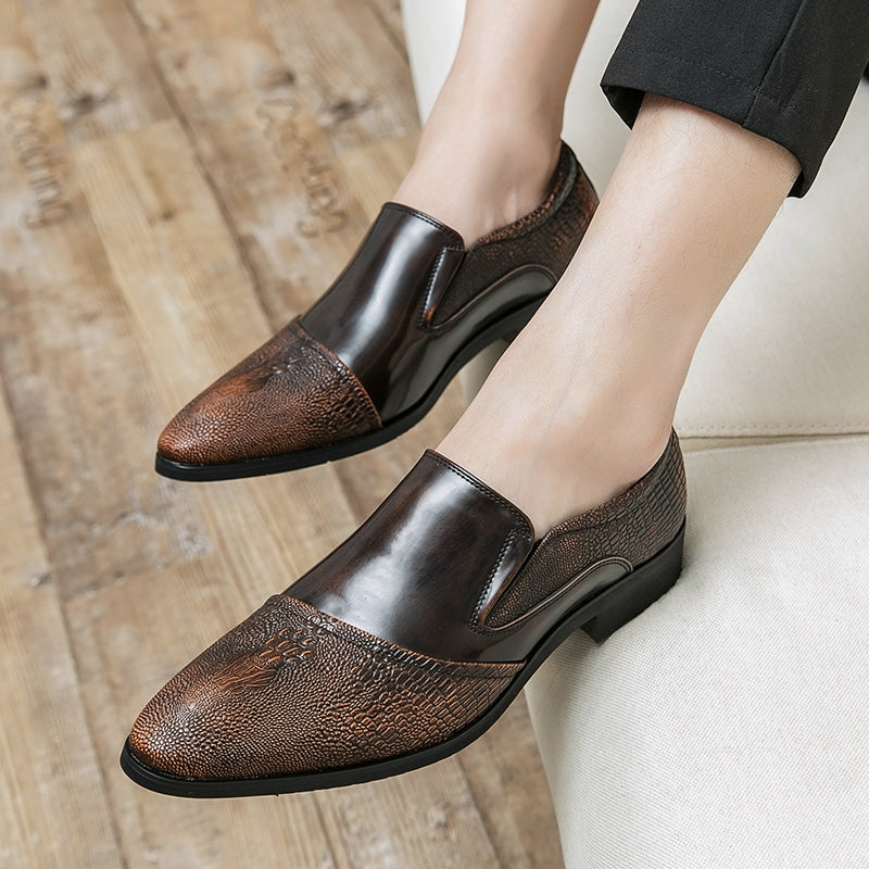 Lackerade loafers med krokodileffekt i lyxutförande för herrar, bild 12 av 19