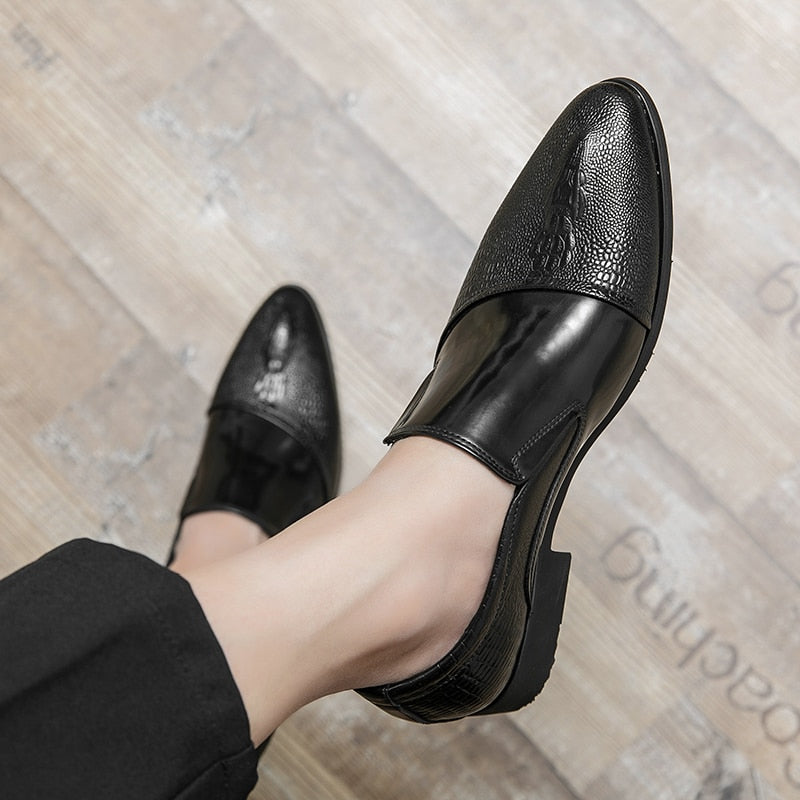 Lackerade loafers med krokodileffekt i lyxutförande för herrar, bild 15 av 19
