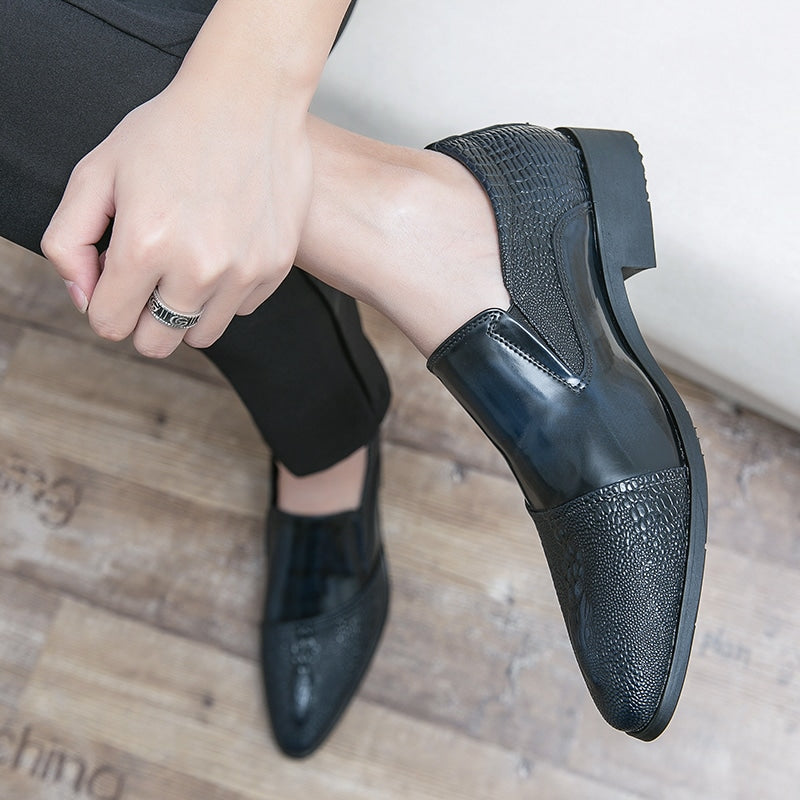 Lackerade loafers med krokodileffekt i lyxutförande för herrar, bild 6 av 19