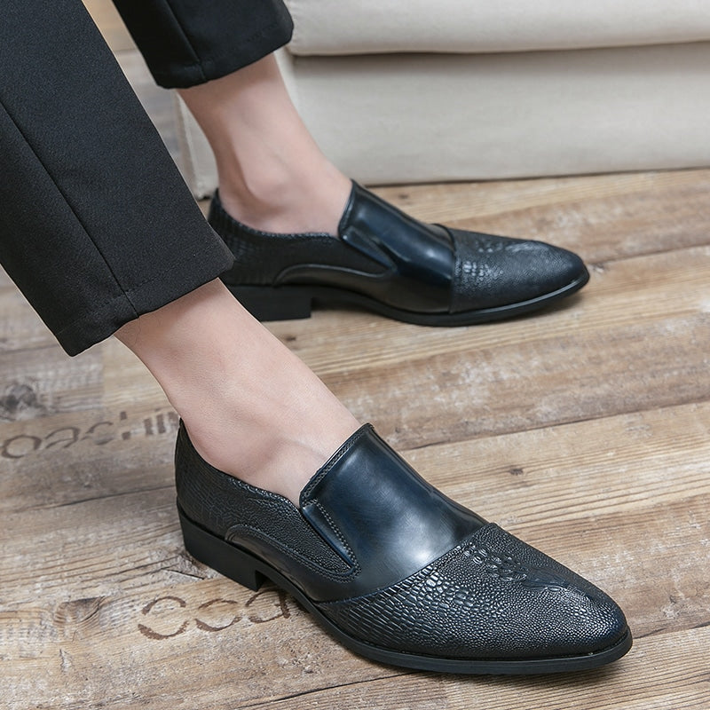 Lackerade loafers med krokodileffekt i lyxutförande för herrar, bild 2 av 19